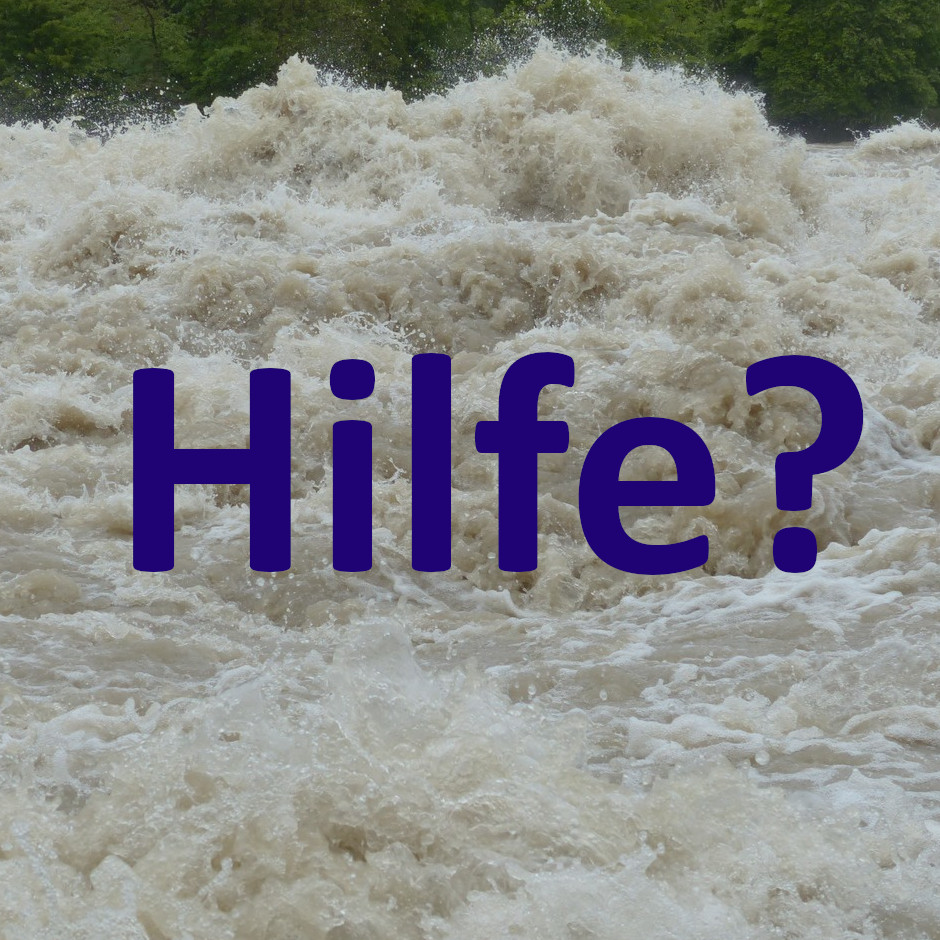 Hilfe vor tosendem Wasser